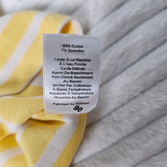 Talbots Stretch Weekend Tee Butter Yellow White Stripe Women's XL Preppy Classic - Picture 8 of 9